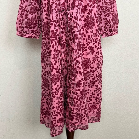 Banjanan Benita Pink‎ Floral Print Cotton Dress - Picture 5 of 16